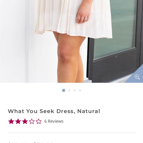 Chic Soul- What You Seek Dress- Natural in 1X - Picture 5 of 5